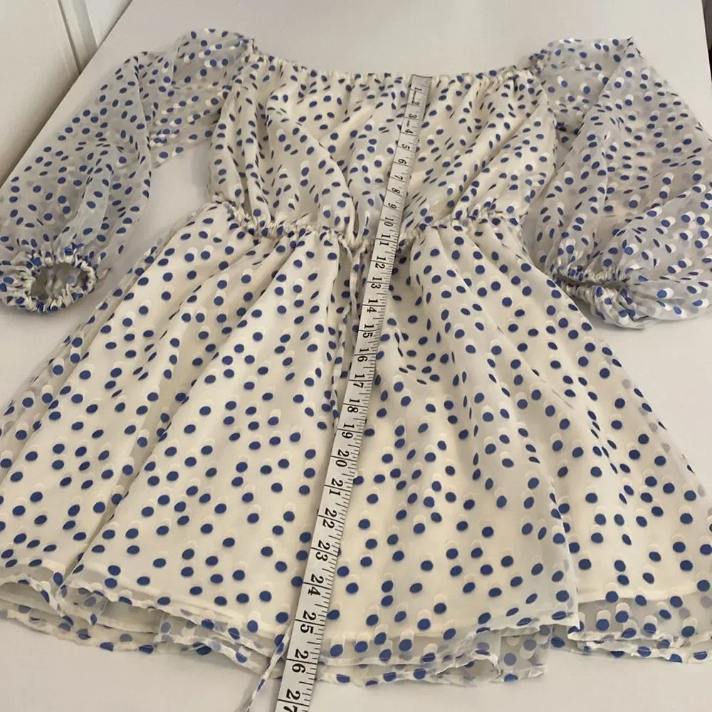 Lovers + Friends World Traveler Mini Dress Size XS in Speckled Ocean - Picture 12 of 16